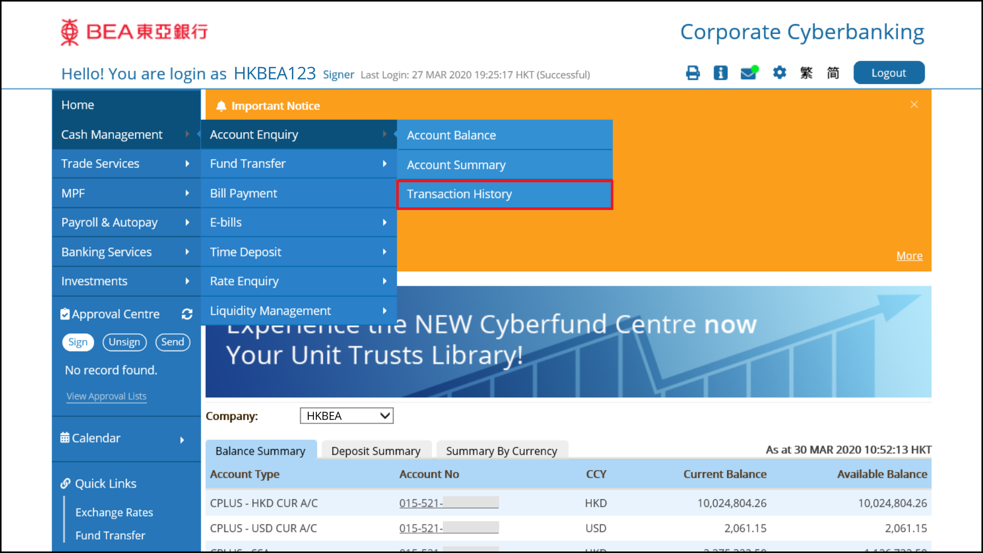 Transaction History and Download Records