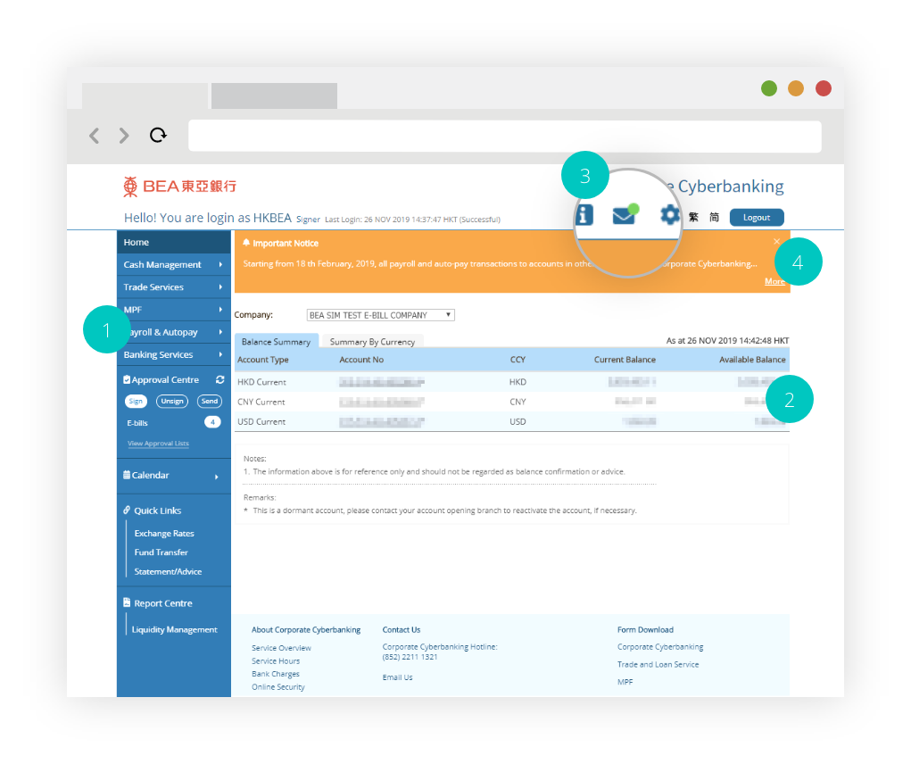 New Design of Corporate Cyberbanking Homepage New Design of Corporate Cyberbanking Homepage